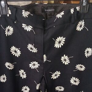 Talbots Black and White Floral Women's Chinos